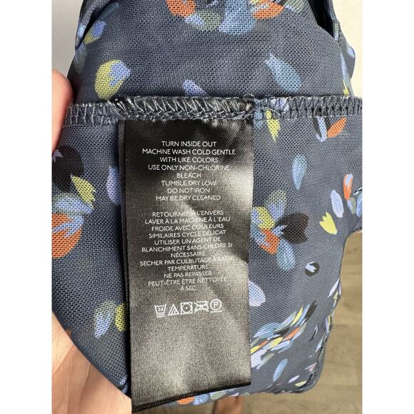 Free People Briella Floral Ruched Midi Dress in Navy Combo Sz XS - Picture 6 of 6